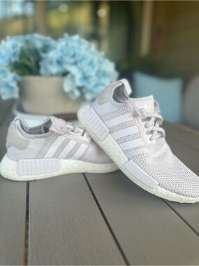 adidas NMD R1 Sneakers in Pale Pink/Light Neutral